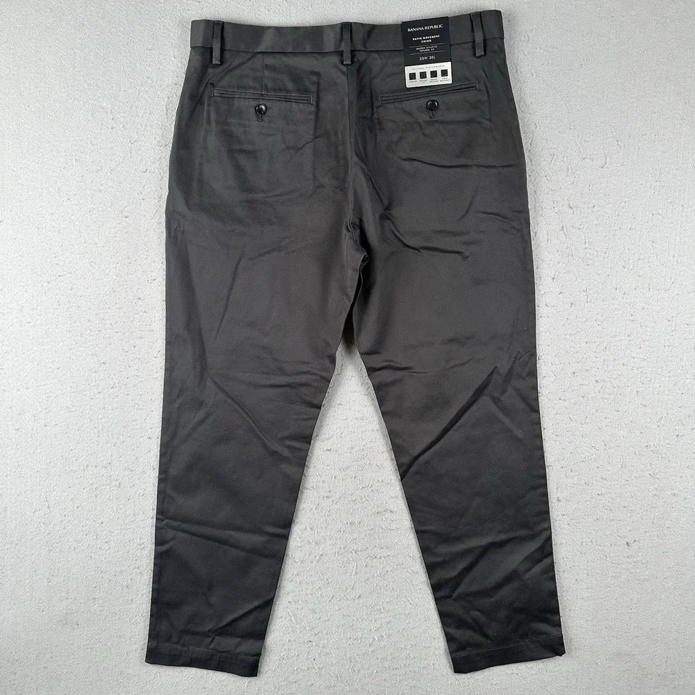 Banana Republic Mason Athletic Tapered Fit Rapid Movement Pants 35x30 Dark Gray
